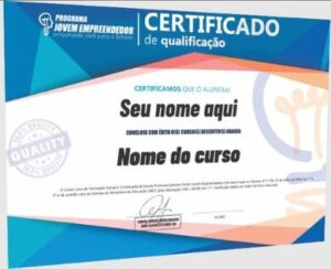 Sim, o curso garante um certificado com uma carga horária de 60 horas, valido em todo o Brasil e certificado pelo MEC.