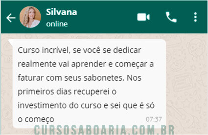 Depoimento da Aluna Silvana do Curso de Saboaria Artesanal.