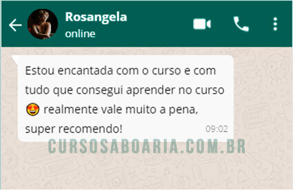 Depoimento da Aluna Rosangela do Curso de Saboaria Artesanal.