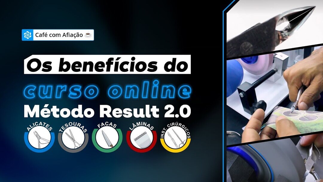 Como funciona o Método Result 2.0? O texto descreve um treinamento online que ensina os segredos da afiação, com qualidade superior aos afiadores convencionais. Ao dominar essas técnicas, você se diferenciará no mercado, satisfazendo as necessidades das manicures e garantindo sua fidelidade. O treinamento aborda as maiores dificuldades enfrentadas pelos afiadores de forma abrangente e definitiva.