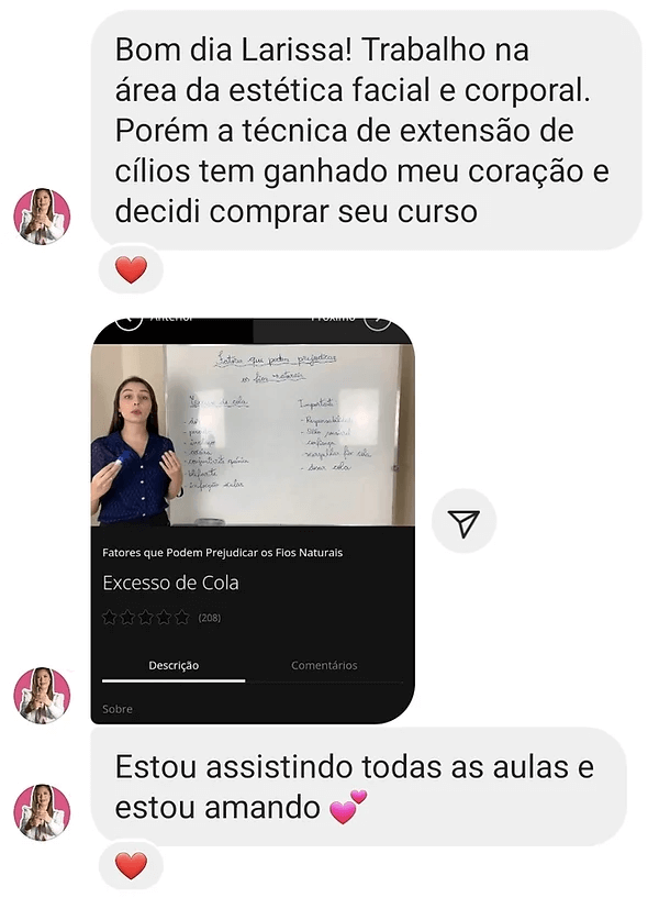 Como funciona o Curso Viver de Cílios? O Curso Viver de Cílios ensina mais 15 Técnicas de Extensão de Cílios + Marketing Digital para Iniciantes. Sendo assim, você tem essa oportunidade de aprender técnicas de extensão de cílios, desde o básico ao avançado, além de fornecer conhecimentos sobre marketing digital. É destinado a iniciantes e profissionais que desejam independência financeira, aqueles que não estão obtendo resultados e pessoas que desejam aprimorar suas habilidades. O curso abrange a parte teórica, treinamento prático e aulas gravadas em alta definição para a aplicação das técnicas. Há também um bônus com material de apoio personalizado e aulas de marketing digital. O Curso Viver de Cílios vale a pena? Sim, o Curso Viver de Cílios vale a pena. Além do conteúdo específico de extensão de cílios, o curso também inclui aulas bônus de marketing digital. Essa parte abrange estratégias para criar um perfil atraente no Instagram, ganhar seguidores, transformá-los em clientes, tirar boas fotos, usar aplicativos de edição, conquistar clientes diariamente, fidelizá-los, gerenciar ganhos e expandir o negócio.