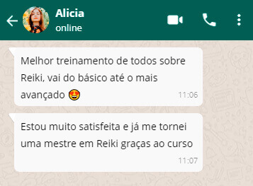 Curso de Reiki Funciona? Sim, o Curso de Reiki funciona. Você vai se tornar um profissional completo, com conhecimento de Reiki nível 1, 2, 3 e Mestrado. Vai dominar energias e vibrações, trabalhar com os chakras e proporcionar uma melhor qualidade de vida para você e outras pessoas. O curso é Completo com mais de 50 Video Aulas + 1 Apostila de Apoio + Acesso Imediato + 4 Certificados, 1 pra cada nível concluído. O Curso de Reiki Vale a Pena? Sim, o Curso de Reiki vale a pena. Reiki é uma técnica de harmonização e reparação energética, ela age no corpo como um todo, trabalhando á nível físico, mental, emocional e espiritual. É uma energia de alta frequência que permite desfazer os bloqueios energéticos que impedem a livre circulação de energia nos nossos corpos e auxilia no autoconhecimento e na busca da verdade interior.