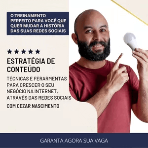 Dominando o Instagram Funciona? Sim, Dominando o Instagram funciona. O curso é projetado para ensinar as habilidades necessárias para se tornar um estrategista de conteúdo de sucesso, com foco específico em utilizar o Instagram como uma ferramenta para impulsionar vendas. Os tópicos abordados incluem compreender o público-alvo e criar personas, desenvolver uma estratégia de conteúdo eficaz, criar conteúdo envolvente e de alta qualidade, analisar dados para medir o sucesso das postagens e aprender a colaborar com outras equipes, como marketing, design e criação de produto, para desenvolver as melhores estratégias. Dominando o Instagram Vale a Pena? Sim, Dominando o Instagram vale a pena. O instrutor do curso é Cezar Nascimento, um profissional que atua no mercado de produção de conteúdo na Internet com foco em resultados. Seu trabalho se concentra na construção de comunidades fortes e engajadas por meio de conteúdo consistente. Ele possui formação em logística pela UNIMEP e tem experiência de quase uma década no segmento audiovisual.