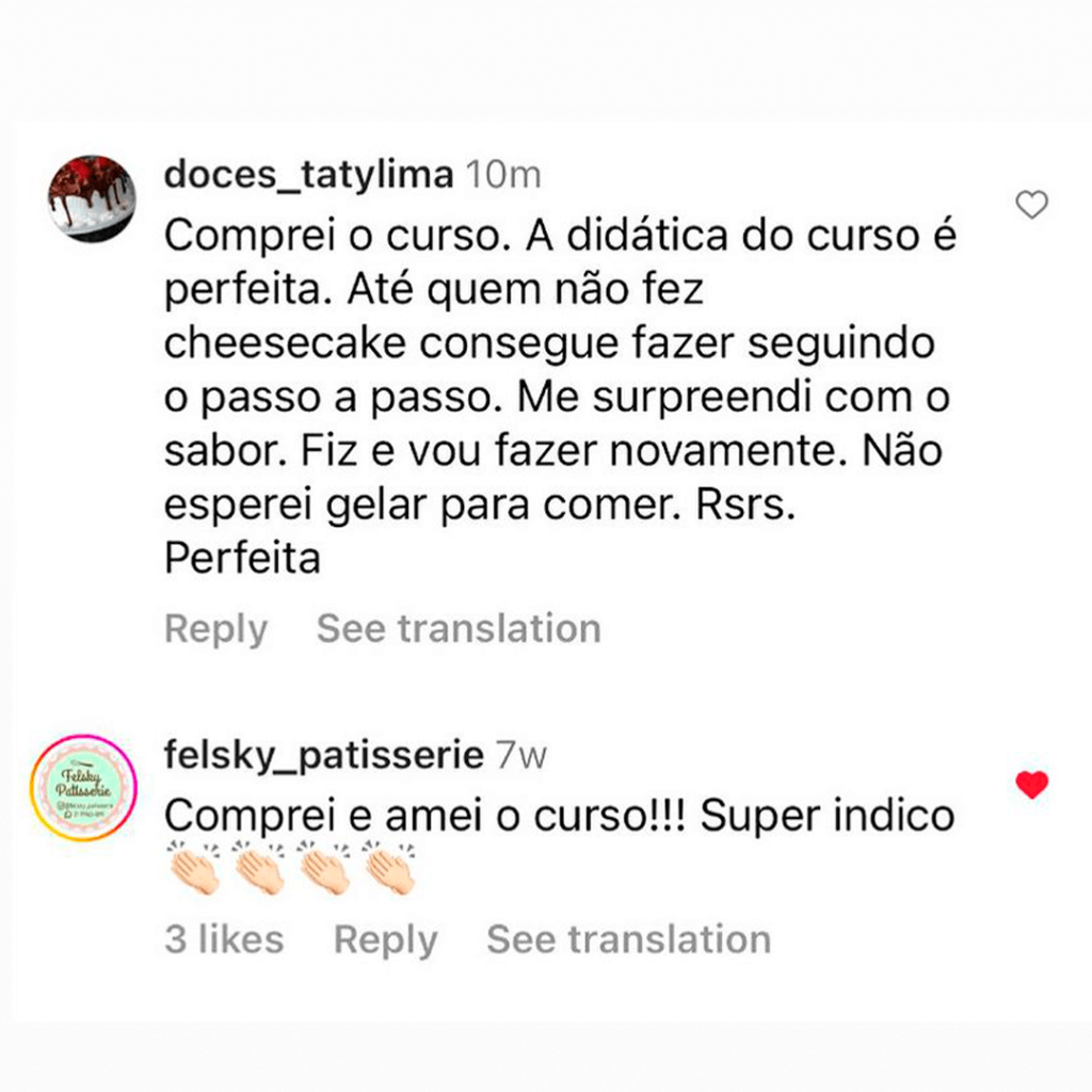 O Curso Cheesecake Infalível Funciona? Sim, o Curso Cheesecake Infalível funciona. O curso é em formato de vídeo, o que possibilita aos alunos assistirem e aprenderem as técnicas diretamente com a Chef Dárcia Nunes. Ele aborda diferentes sabores de cheesecake, como Baunilha, Nutella, Chocolate, Limão e Baunilha com Morango. O Curso Cheesecake Infalível Vale a Pena? Sim, o Curso Cheesecake Infalível vale a pena. O objetivo do curso é ensinar os segredos para fazer o melhor cheesecake americano, permitindo que os alunos aprendam técnicas exclusivas e autênticas para se destacarem no mercado.