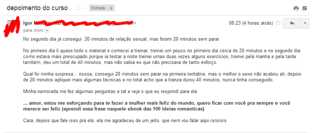 O Curso Ejaculação Dominada Funciona? Sim, o Curso Ejaculação Dominada funciona. O curso fornece técnicas e métodos naturais para controlar a ejaculação precoce, sem o uso de cirurgias, medicamentos, cremes ou bombas. O foco principal é ajudar os homens a durar mais tempo durante o sexo e proporcionar prazer às parceiras. O Curso Ejaculação Dominada Vale a Pena? Sim, o Curso Ejaculação Dominada vale a pena. O curso promove uma abordagem natural para lidar com a ejaculação precoce e melhorar a vida sexual dos homens. Para quem o Curso Ejaculação Dominada é Bom? O público-alvo do curso são homens insatisfeitos com sua vida sexual devido à ejaculação precoce. O curso pode ajudar a melhorar a autoestima, a autoconfiança e a qualidade do relacionamento.