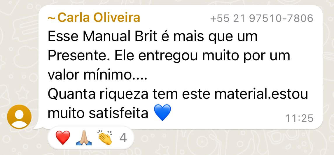 O Manual Bíblico BRIT Funciona? Sim, o Manual Bíblico BRIT funciona. O livro é um material digital que visa auxiliar pessoas que desejam estudar a Bíblia de forma mais acessível, eficiente e profunda. O autor, Moisés Figueiredo, afirma que o manual pode fortalecer a relação das pessoas com Deus e aumentar seu conhecimento bíblico, mesmo para aqueles que têm apenas 15 minutos disponíveis diariamente para estudar. O Manual Bíblico BRIT Vale a Pena? Sim, o Manual Bíblico BRIT vale a pena. O manual oferece um resumo didático, profundo e ilustrado de todos os 39 livros do Antigo Testamento da Bíblia evangélica. Além disso, inclui um Plano de Leitura personalizado para orientar os estudos, especialmente para aqueles que têm pouco tempo disponível ou não sabem por onde começar.