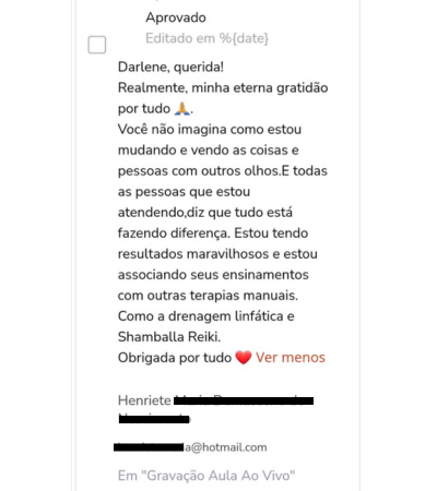 O Curso Masterclass Reconexão Familiar Funciona? Sim, o Curso Masterclass Reconexão Familiar funciona. Esse curso é ministrado por Darlene Abrileri, uma Terapeuta Holística Integrativa. O curso tem como objetivo ajudar as pessoas a reconectarem com suas famílias, desemaranhando-se dos conflitos e problemas familiares que podem estar afetando suas vidas de maneira inconsciente. Ele mistura conceitos da Constelação Familiar com a Radiestesia, utilizando uma Prancha Radiônica como ferramenta. O Curso Masterclass Reconexão Familiar Vale a Pena? Sim, o Curso Masterclass Reconexão Familiar vale a pena. A abordagem do curso parece ser terapêutica e voltada para o autoconhecimento e a resolução de conflitos familiares que podem estar afetando o bem-estar e o desenvolvimento pessoal dos participantes. É importante notar que a Constelação Familiar é uma abordagem terapêutica reconhecida, mas os resultados podem variar de pessoa para pessoa.