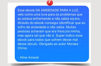 O Livro Da Ansiedade Para A Luz Funciona? Sim, o Livro Da Ansiedade Para A Luz funciona. Este não é apenas mais um e-book sobre ansiedade; é a história da vida do autor. Ao longo de 52 páginas, o autor compartilha de maneira clara e objetiva sua jornada de profunda ansiedade após a mudança para os Estados Unidos. Nas páginas deste livro, os leitores têm acesso a relatos sinceros sobre como o autor enfrentou e superou esse desafio, oferecendo insights valiosos sobre o processo de diagnóstico e controle da ansiedade. Longe de ser apenas uma narrativa, este ebook serve como um guia prático para aqueles que buscam compreender e gerenciar sua própria ansiedade. O Livro Da Ansiedade Para A Luz Vale a Pena? Sim, o Livro Da Ansiedade Para A Luz vale a pena. Ao contar a história pessoal, o autor destaca como a ansiedade pode envolver as pessoas em dias sombrios e cinzentos, frequentemente deixando-as isoladas. No entanto, a proposta do livro não é apenas expor os desafios, mas oferecer apoio e ferramentas tangíveis para superá-los. Para quem o Livro Da Ansiedade Para A Luz é Bom? O livro é direcionando a qualquer pessoa que esteja lidando com ansiedade ou que queira entender melhor como ajudar alguém próximo que esteja passando por isso. A linguagem simples e direta torna a leitura acessível a diferentes idades e níveis de familiaridade com o tema.