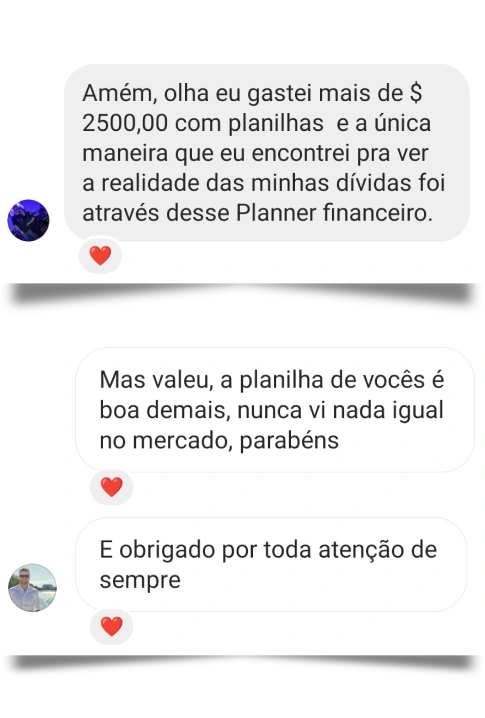 O Meu Planner Financeiro Funciona? Sim, o Meu Planner Financeiro funciona. O Meu Planner é uma ferramenta abrangente e automatizada projetada para ajudar os usuários a conquistar o controle total de suas finanças e transformar suas vidas financeiras. Este planner é direcionado a pessoas que desejam ter uma gestão mais eficaz de seu dinheiro, independentemente de seu nível de conhecimento em finanças. O Meu Planner Financeiro Vale a Pena? Sim, o Meu Planner Financeiro vale a pena. O Planner é uma ferramenta abrangente e acessível projetada para ajudar uma ampla gama de pessoas a melhorar sua saúde financeira. Desde indivíduos que estão apenas começando a organizar suas finanças até investidores mais experientes em busca de otimização, este planner oferece recursos e funcionalidades para atender às necessidades de diversos perfis de usuários. Ao adquirir e utilizar esta ferramenta, os usuários podem dar o primeiro passo em direção à prosperidade financeira e ao alcance de seus objetivos de vida. Para quem o Meu Planner Financeiro é Bom? Controle Financeiro Total: Para aqueles que desejam ter uma visão clara de suas finanças, o Meu Planner Financeiro oferece recursos para acompanhar todas as despesas e receitas, proporcionando um fluxo de caixa detalhado e atualizado. Planejamento Financeiro Personalizado: Este planner atende também aqueles que desejam criar planos financeiros personalizados, adaptados às suas metas e necessidades específicas. Com recursos flexíveis, os usuários podem ajustar seus planos conforme necessário para atingir seus objetivos financeiros. Análise de Investimentos: Para investidores iniciantes ou experientes, o Meu Planner Financeiro oferece ferramentas avançadas de análise de investimentos. Os gráficos de desempenho e simuladores financeiros permitem que os usuários avaliem e otimizem seus investimentos para obter retornos mais satisfatórios. Facilidade de Uso e Automatização: Esta ferramenta é ideal para aqueles que procuram uma solução simplificada e automatizada para gerenciar suas finanças. Com sua interface amigável e recursos automatizados, o Meu Planner Financeiro torna o controle financeiro mais acessível e menos complicado.