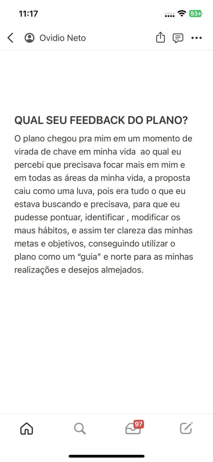 O Plano Vida Projetada Funciona? Sim, o Plano Vida Projetada funciona. Embarcar em uma jornada de crescimento pessoal e profissional é um desafio que exige mais do que apenas motivação. É necessário um método prático, estruturado e eficiente para alcançar resultados. E é exatamente isso que O Plano oferece: um treinamento único que combina técnicas inovadoras de design com o planejamento de vida e carreira. O Plano é baseado na poderosa metodologia de "Designing Your Life", desenvolvida por Dave Evans (da Electronic Arts) e Bill Burnett (da Apple), ambos com vasta experiência em design e inovação. Esses princípios têm ajudado milhares de pessoas, inclusive mais de 2.000 alunos em Stanford, a moldar suas vidas de maneira mais satisfatória e equilibrada. O Plano Vida Projetada Vale a Pena? Sim, o Plano Vida Projetada vale a pena. Com mais de 16 anos de experiência em design e resolução de problemas, e aplicando esses conhecimentos por mais de 14 anos em minha própria trajetória, criei O Plano para compartilhar as ferramentas que me ajudaram a projetar uma vida com propósito e sucesso. Meu nome é Alisson Idaló, e o método que ensino neste curso é o mesmo que utilizo para alinhar meus objetivos pessoais e profissionais, ajudando a superar desafios e a encontrar um caminho claro para o futuro. Neste curso, você vai aprender a usar os princípios do design para resolver problemas complexos e aplicá-los diretamente no planejamento da sua vida e carreira. O treinamento é estruturado para ser prático e transformador, fornecendo uma abordagem criativa e eficiente para alcançar suas metas. Se você está pronto para uma mudança real, venha conhecer O Plano e descubra como projetar uma vida cheia de realização e sucesso. Para quem o Plano Vida Projetada é Bom? Profissionais em transição de carreira: Pessoas que estão buscando uma mudança na trajetória profissional, seja para encontrar mais realização ou para se adaptar às demandas do mercado. Jovens adultos em início de carreira: Aqueles que estão entrando no mercado de trabalho e querem um guia prático e estruturado para tomar decisões sobre suas escolhas profissionais e pessoais. Empreendedores: Pessoas que estão iniciando ou desenvolvendo seus próprios negócios e precisam de uma abordagem inovadora para planejar seu futuro e superar desafios. Indivíduos em busca de realização pessoal: Aqueles que, independentemente da carreira, desejam projetar uma vida que traga mais sentido, equilíbrio e satisfação. Pessoas com dificuldade em planejar o futuro: Aqueles que se sentem estagnados, perdidos ou confusos sobre como estruturar seus planos de vida e carreira de forma eficiente e prática. Estudantes universitários ou recém-formados: Jovens que estão definindo suas primeiras escolhas profissionais e pessoais, e que querem evitar decisões impulsivas ou sem planejamento adequado.